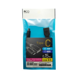 ミヨシ (MCO) USB-Aコネクタ - USB3.１-Cコネクタ変換ケーブル USB-CA3/BK