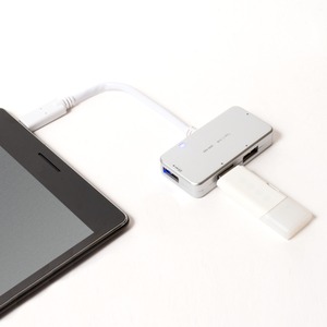 ミヨシ （MCO） USB-C対応 4ポートUSBハブ ケーブル一体型タイプ USH-C02/SL シルバー
