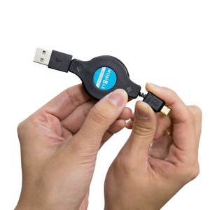 ミヨシ (MCO) リバーシブルコネクタ搭載巻取りmicroUSBケーブル 1.8m SMC-RR18/BK