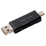 ミヨシ 3タイプコネクタ搭載 SD/microSDカードリーダ SCR-SD05/BK　ブラックの詳細ページへ