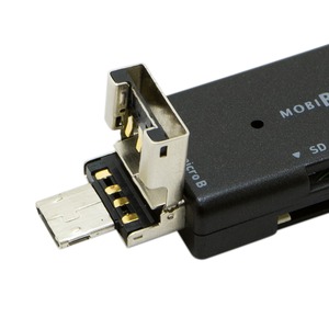 ミヨシ 3タイプコネクタ搭載 SD/microSDカードリーダ SCR-SD05/GD ゴールド