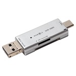 ミヨシ 3タイプコネクタ搭載 SD/microSDカードリーダ SCR-SD05/SL　シルバーの詳細ページへ