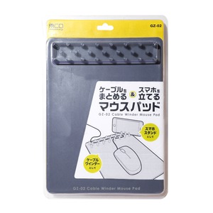 ミヨシ (MCO) ケーブルワインダー付 マウスパッド ブラック GZ-02/BK 