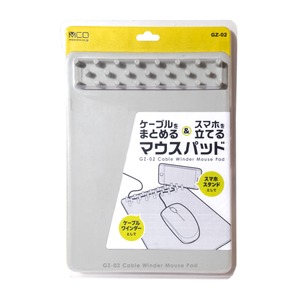 ミヨシ (MCO) ケーブルワインダー付 マウスパッド グレー GZ-02/GY