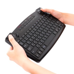 ミヨシ(MCO) トラックボール内蔵 2.4GHzワイヤレスキーボード TK-24G05/BK
