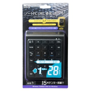 ミヨシ(MCO) 2.4GHz接続 ワイヤレステンキー ブラック TEN24G01/BK