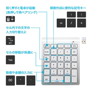 ミヨシ(MCO) 2.4GHz接続 ワイヤレステンキー シルバー TEN24G01/SL