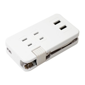 ミヨシ ACコンセント搭載 USB2ポートUSB-ACアダプタ ホワイト IPA-24AC2/WH