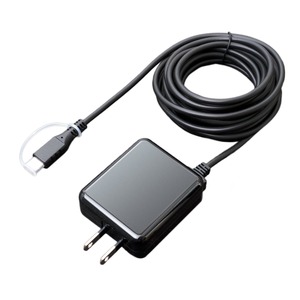 ミヨシ ロングケーブル一体型 USB Type-C対応 充電用ACアダプタ ブラック IPA-CC35/BK