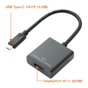 ミヨシ 4K対応 USB Type-C-DisplayPort変換アダプタ　USA-CDP01/BK