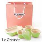 Le Creuset(ル･クルーゼ) ストーンウェア ギフトバッグ入り 4点セット ライム