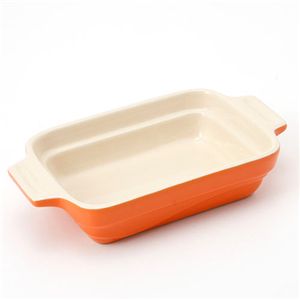 Le Creuset(ル・クルーゼ) ストーンウェアセット(レクタンギュラーディッシュx2個セット) タンジェリン Le Creuset(ル・クルーゼ) ストーンウェアセット(レクタンギュラーディッシュx2個セット) タンジェリン