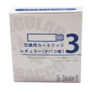 新型電子タバコ「ドクタースモーカー２」専用カートリッジ　レギュラー（タバコ味）3本