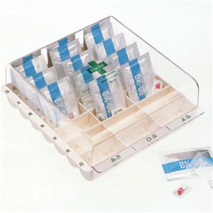 ライフエイド くすり整理ボックス クリア/アイボリー