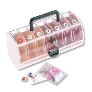 ライフエイド くすり整理キャリーケース クリア/アイボリー