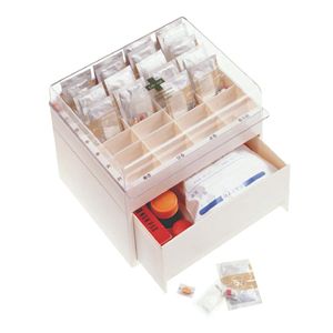 ライフエイド くすり整理ストックケース クリア/アイボリー