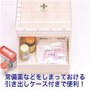 ライフエイド くすり整理ストックケース クリア/アイボリー