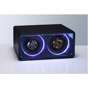 美しく光る LEDツインウォッチワインダー ブラック