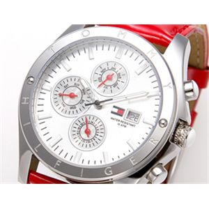 TOMMY HILFIGER(トミー・ヒルフィガー) マルチファンクション レザーウォッチ 1780647/レッド