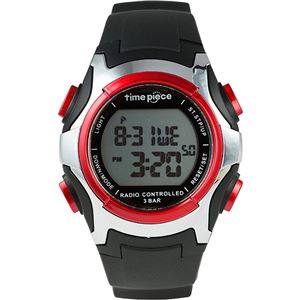 Time Piece(タイムピース) 腕時計 電波時計 ソーラー(デュアルパワー) デジタル レッド TPW-001RD