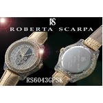 【送料無料】ROBERTA　SCARPA　レザーウォッチ　RS6043 ゴールド（スカル）