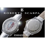 【送料無料】ROBERTA　SCARPA　レザーウォッチ　RS6043　シルバー（カラースカル）
