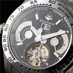 J.HARRISON(ジョン・ハリソン) オートマチック ブレスウォッチ  JH-001NBB/ブラック×ブラック 第3画像