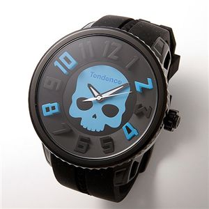 【TENDENCE】HYDROGEN GULLIVER SKULL ラバーウォッチ 【B】ブラック&times;ブルー