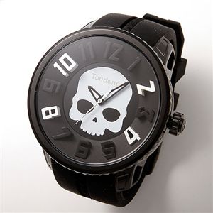 【TENDENCE】HYDROGEN GULLIVER SKULL ラバーウォッチ 【C】ブラック×ホワイト