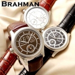 BRAHMAN(ブラフマン) オートマ レトログラード レザーウォッチ BR0002BR/ブラウン