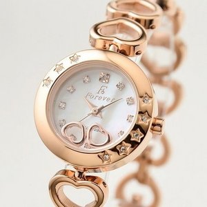Forever(フォーエバー)  腕時計　1Pダイヤ FL-1207-1PG　ホワイトシェル×ピンクゴールド