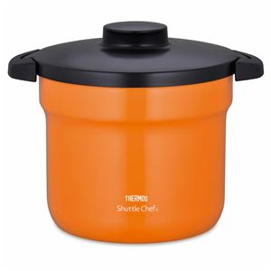 真空保温調理器/両手調理鍋 【4〜6人用 オレンジ】 4.3L 200V電磁調理器対応 ふっ素コーティング加工 『THERMOS サーモス』