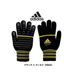 adidas(アディダス) 契約選手着用モデル ニット手袋 JI292 ブラック×ゴールド(P68045) 【5セット】