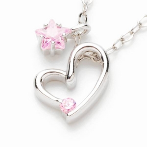 Beji(xW) heart with star/lbNX/Sparkle Silver~Pink Stoneycz_Cz ̏ڍׂ݂