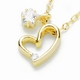 Beji(ベジ) heart with star/ネックレス/Light Yellow ×White Stone【czダイヤ】