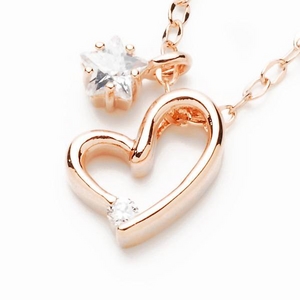 Beji(xW) heart with star/lbNX/Natural Pink~White Stoneycz_Cz