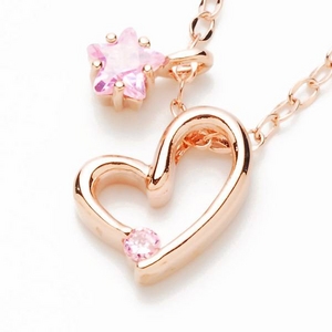 Beji(xW) heart with star/lbNX/Natural Pink~Pink Stoneycz_Cz ̏ڍׂ݂