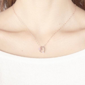 Beji(�x�W) heart with star/�l�b�N���X/Natural Pink�~Pink Stone�ycz�_�C���z