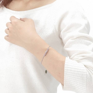 Beji(ベジ) ハート・ファイブストーン/ブレスレット/Sparkle Silver×Pink Stone【czダイヤ】