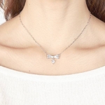 Beji(�x�W) ribbon type/�l�b�N���X/Sparkle Silver�~White Stone�ycz�_�C���z�y�Ԍ˂������񒅗p�z