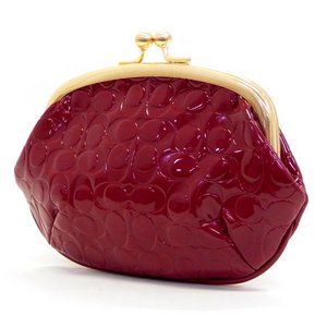COACH(コーチ) OUTLET エンボスド ミニシグネチャー パテントレザー フレームド コイン パース/がま口 F63504B4/RD