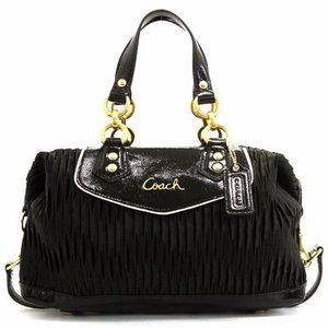 COACH(コーチ) OUTLET コーチ アシュレイ ギャザード サテン サッチェル/トートバッグ F20084B4/BK