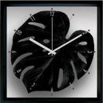 s[tpltF-style Clock Monstera deliciosa / Black@(XeEfVIT)