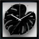 s[tpltF-style clock monstera deliciosa / black@(XeEfVIT)