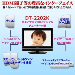 MOTION(モーション) 22インチ フルスペックハイビジョン液晶テレビ 22V型 DT-2201K 【エコポイント対象】
