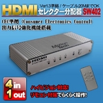 PS3やwiiなどHDMIケーブルの分配・切替をこのセレクターで MotionTech HDMI SWITCH 4×1（シルバー） SW402-SV （リモコン付）