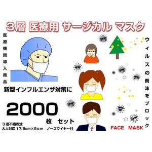 �T�[�W�J�� �t�F�C�X�}�X�N surgicalfacemask 50��40�Z�b�g 2000��