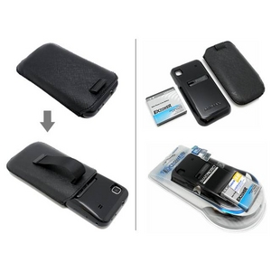 GALAXY S 大容量バッテリー2700mAh＆専用ハードカバー＆レザーケース 3点セット