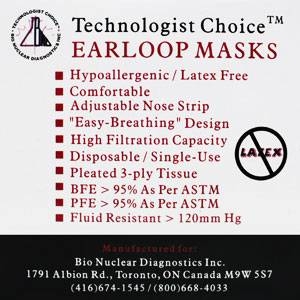 【BFE95規格】3層式メディカルマスク EARLOOP MASKS 1000枚セット（50枚入り×20）