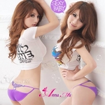 花柄刺繍ストーン付ショーツ5枚組  【オリジナル化粧箱入り】